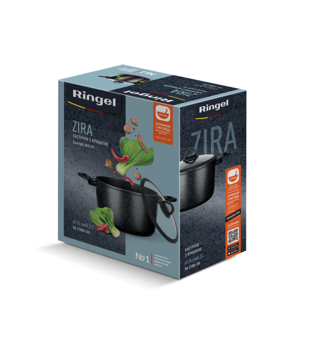 Каструля RINGEL Zira (6.3 л) 24 см (6865317) Київ - фото 4