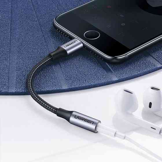Перехідник Lightning --> 3.5 mm 10cm Headphone Jack Adapter Model US211 UGREEN Сірий Вінниця