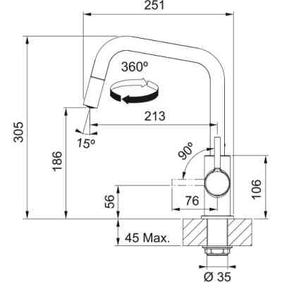 Смеситель Franke Lina U Pull Down (115.0728.476) Винница