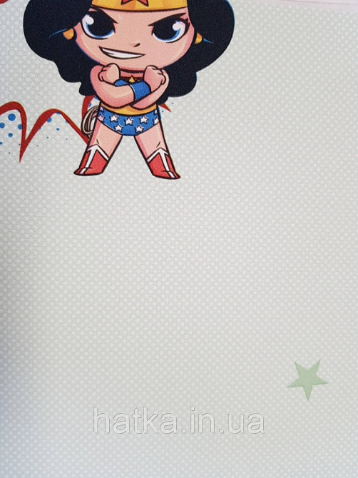 Обои виниловые на флизелине AdaWall Ada Kids метровые детские герои комиксы лига справедливости на салатовом Киев - изображение 3