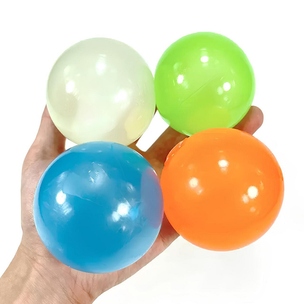 Липкі світні кульки Globbles RESTEQ 4 шт. — антистрес-іграшка, що світиться в темряві та не залишає слідів Київ - фото 9