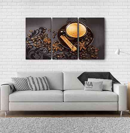 Модульна картина Абстракція Кави (53х100см) Аrt-148_3А Київ