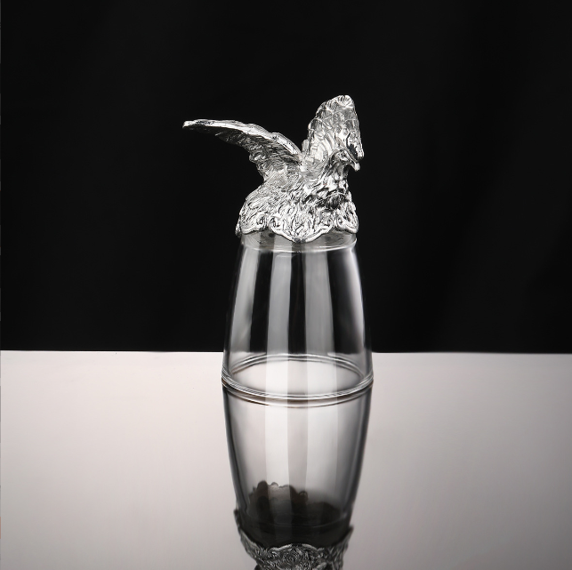 Набор рюмок Китайский гороскоп 30 мл х 12 шт Графин 300 мл в Кейсе Круглый бамбуковый Разнос Серебро Кременчуг - изображение 8