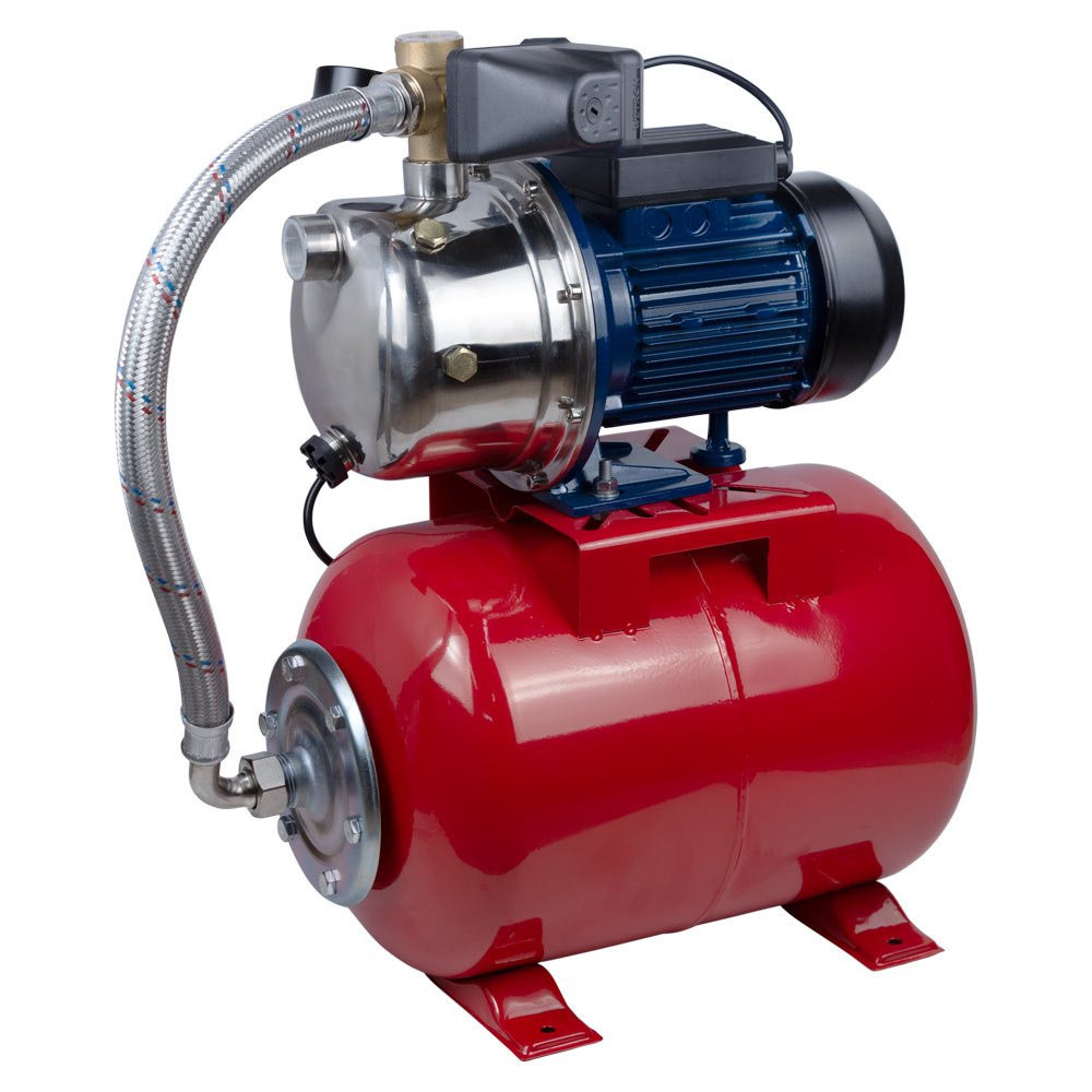 Станція 0.75кВт Hmax 42м Qmax 50л/хв (самовсмоктуючий насос нерж) 24л Україна WETRON JETS80А5 (775052/24) Рівне - фото 1