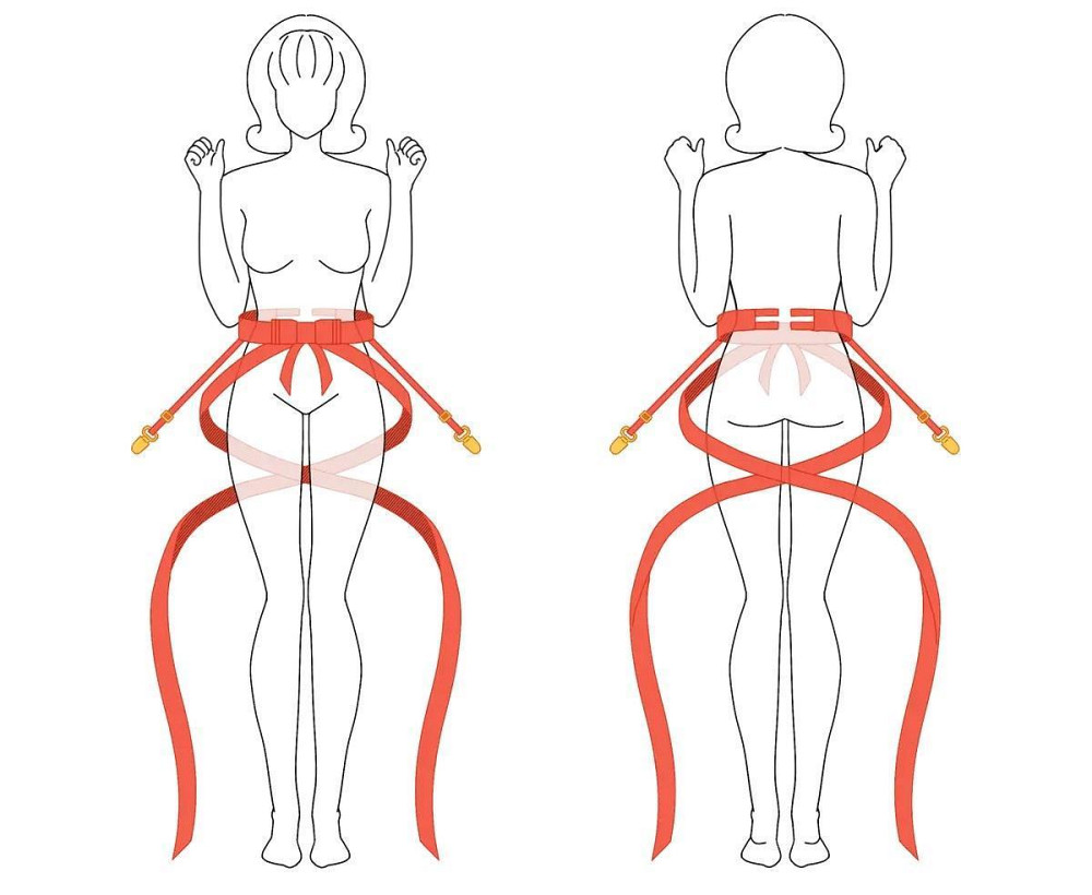 Фіксатор бондаж з бантом для нижньої частини тіла UPKO Bowknot, червоний Sex Aura Київ - фото 8