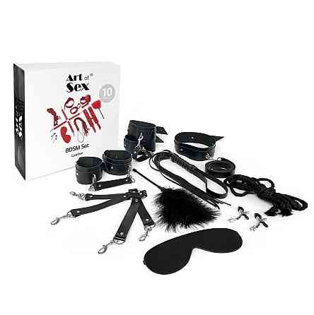 Набор BDSM Art of Sex – Set Leather, 10 предметов, черный, натуральная кожа Sex Aura Киев