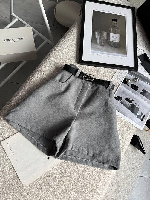 Женские базовые повседневные шорты турецкий кашемир Серый, 44 Одесса - изображение 5