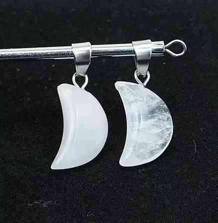 Кулон месяц из натурального горного хрусталя, подвеска кварц на шнурке Киев