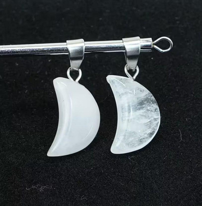 Кулон месяц из натурального горного хрусталя, подвеска кварц на шнурке Киев - изображение 2