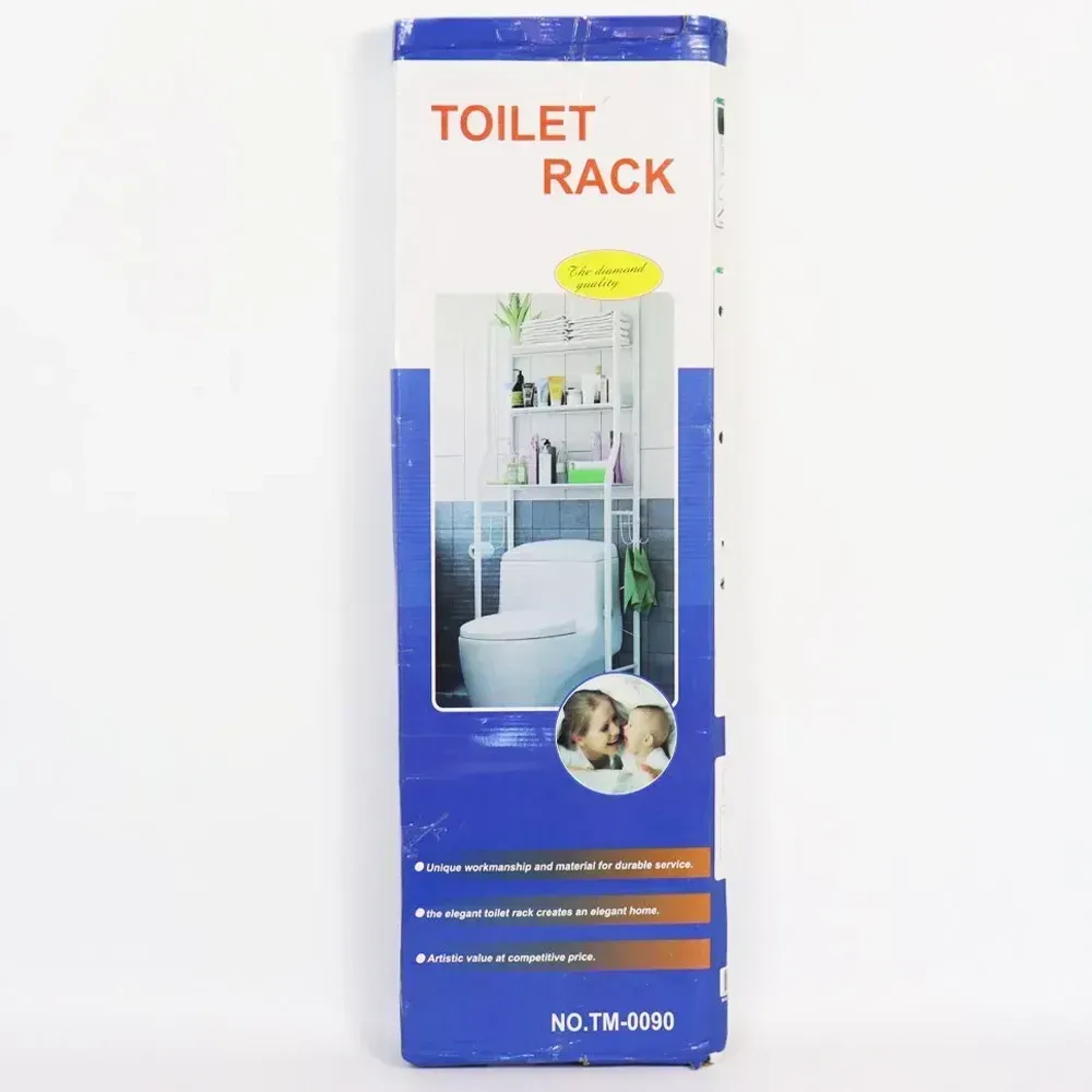 Полиця стелаж для туалету органайзер підлоговий над унітазом біла пластикова 3 полиці з кріпленням регульована Одеса - фото 5