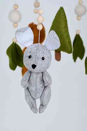 Детский мобиль на кроватку для младенцев WooolyWool «Лесные зверьки» Киев