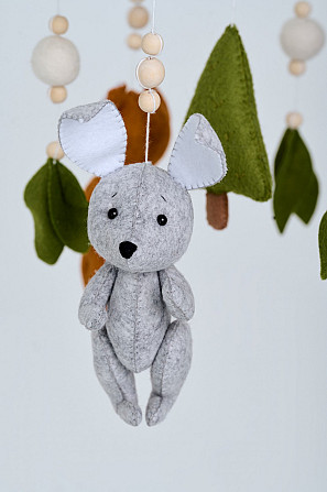 Детский мобиль на кроватку для младенцев WooolyWool «Лесные зверьки» Киев - изображение 3