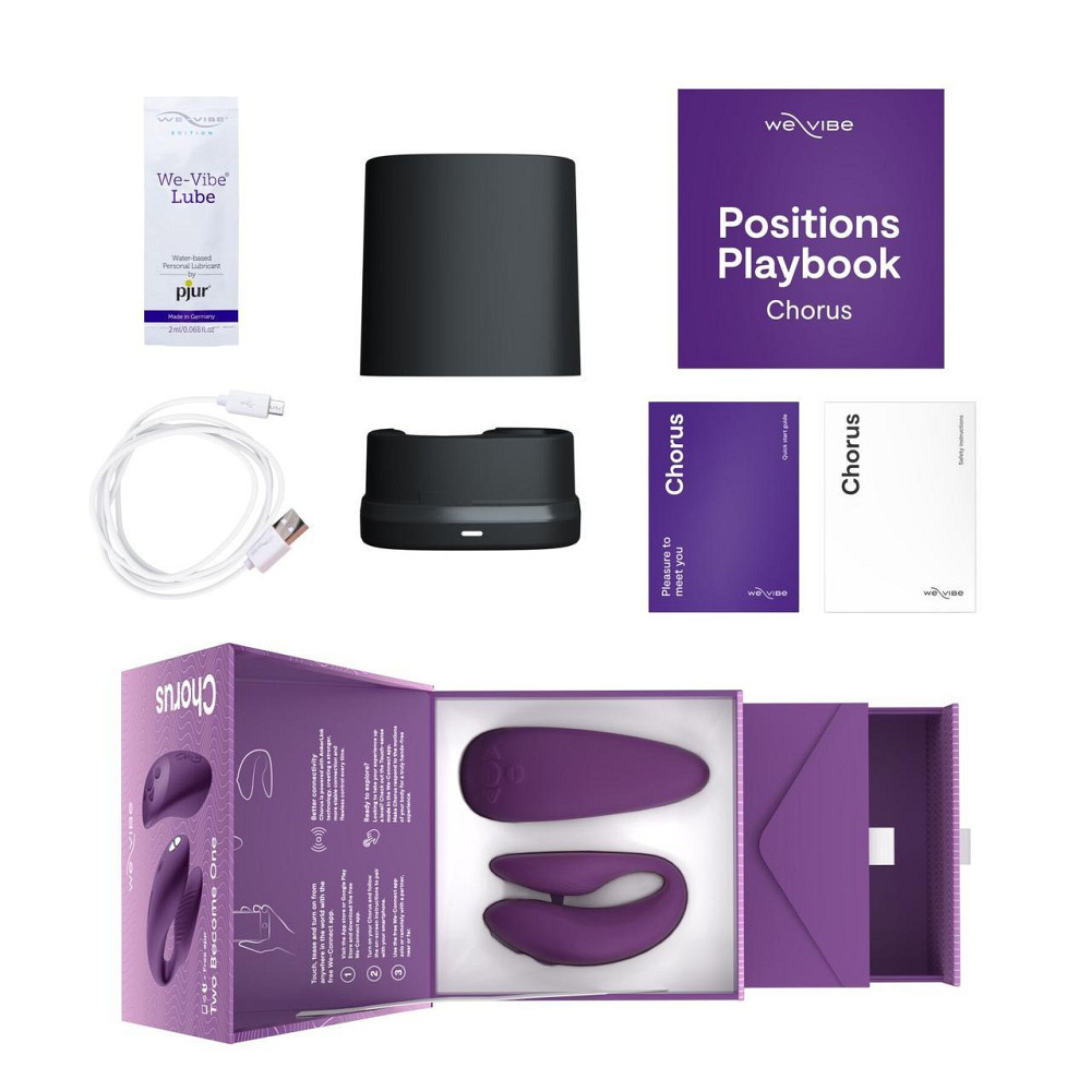 Смарт-вибратор для пар We-Vibe Chorus Purple, сенсорное управление вибрациями сжатием пульта Sex Aura Киев - изображение 8