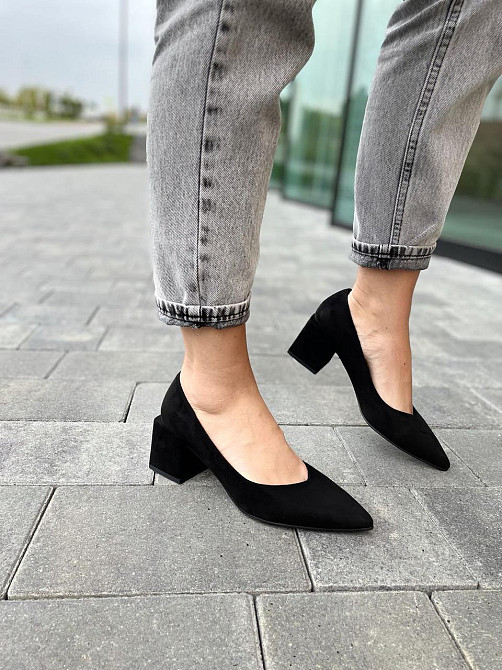 Lino Marano Туфлі жіночі Lino Marano чорні еко-замша каблук 6 см 35р. 40р. (R89-6) Коломия - фото 5