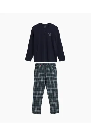 Чоловіча піжама (довгі штани, довгий рукав) 100% Бавовна Atlantic NMP-375 M Київ