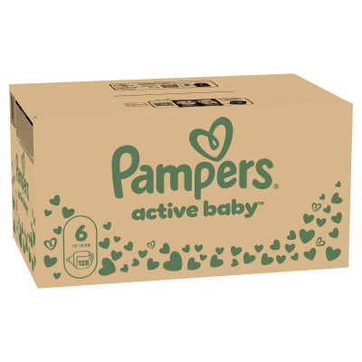 Подгузники Pampers Active Baby Размер 6 (Extra Large) 13-18 кг 128 шт (8006540032688) Винница - изображение 2