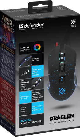 Миша Defender Draglen GM-907 Black (52907) (7191276) Київ