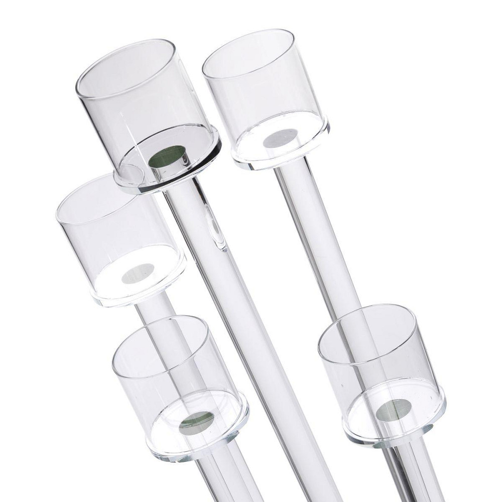 Декоративний підсвічник на 5 свічок, прозорий, 20×56.5 см Київ - фото 1