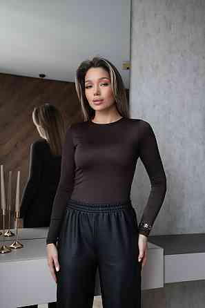 Прямые кожаные штаны на меху Choice 54-56, Черный Киев