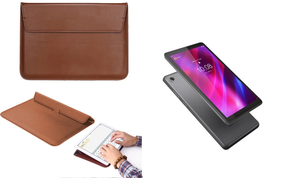 Чохол-конверт VitoCase для Lenovo Tab M7 (3rd Gen), з функцією підставки для планшета Коричневий Київ - фото 1