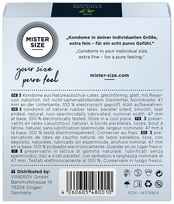 Презервативы Mister Size 47 mm (3шт) Sex Aura Киев - изображение 3