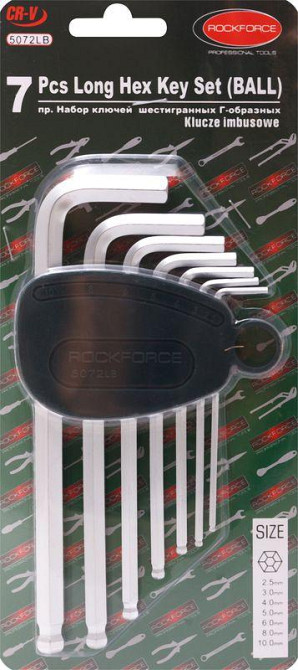 Набір ключів Г-подібних довгих з шаром 6-граних, 7пр. (2.5, 3-6, 8, 10мм) в пластиковому тримачі Одеса - фото 2