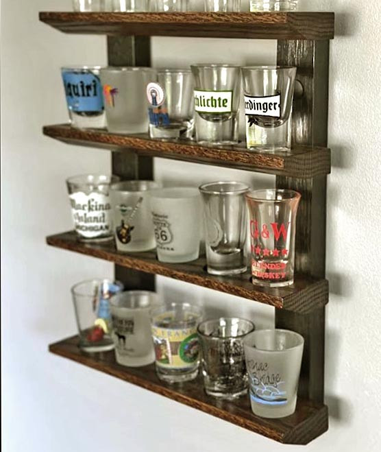 Полиця для чарок "Віскасет" венге-капучино Миколаїв - фото 1