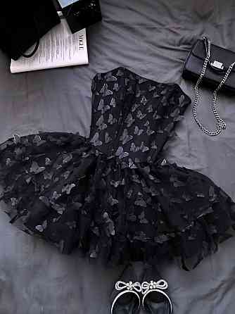 Жіноча романтична приваблива мініплаття костюмна + фатин метелика (на підкладці) Чорний, 44/46 Одеса