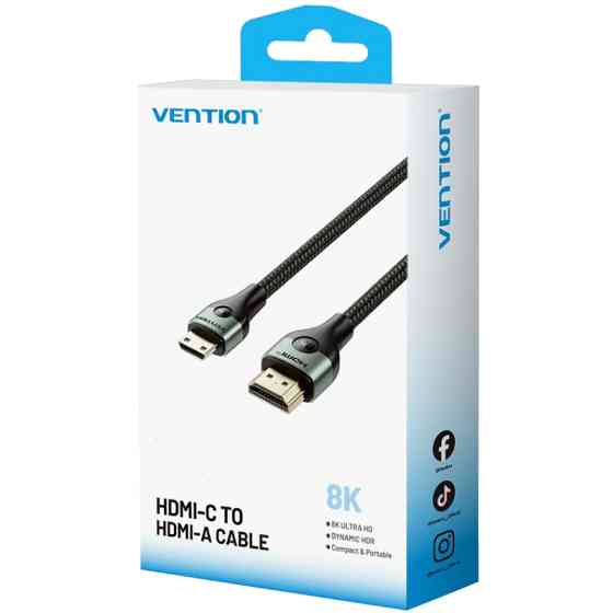 Кабель HDMI M - Mini M, 1.0 м, V2.1 8K 60Гц Aluminum Alloy Type Green Vention Винница