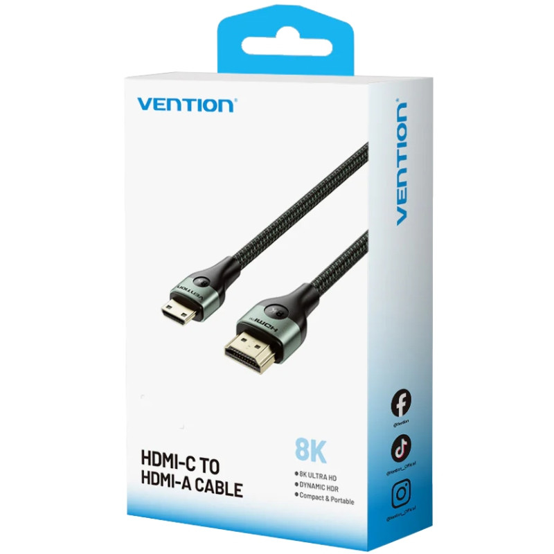 Кабель HDMI M - Mini M, 1.0 м, V2.1 8K 60Гц Aluminum Alloy Type Green Vention Винница - изображение 3