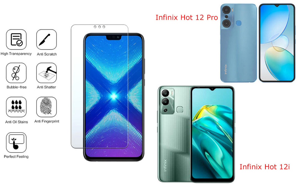 Защитное стекло NeoGlass для Infinix Hot 12 Pro, Hot 12i  – ультрапрозрачное и устойчивое Киев - изображение 4