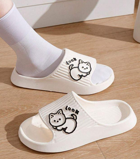 Жіночі шльопанці білі foam Котик Одесса - изображение 4