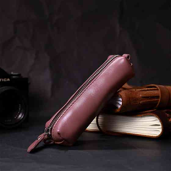 Стильна жіноча шкіряна ключниця GRANDE PELLE 16791 Пудровий Київ