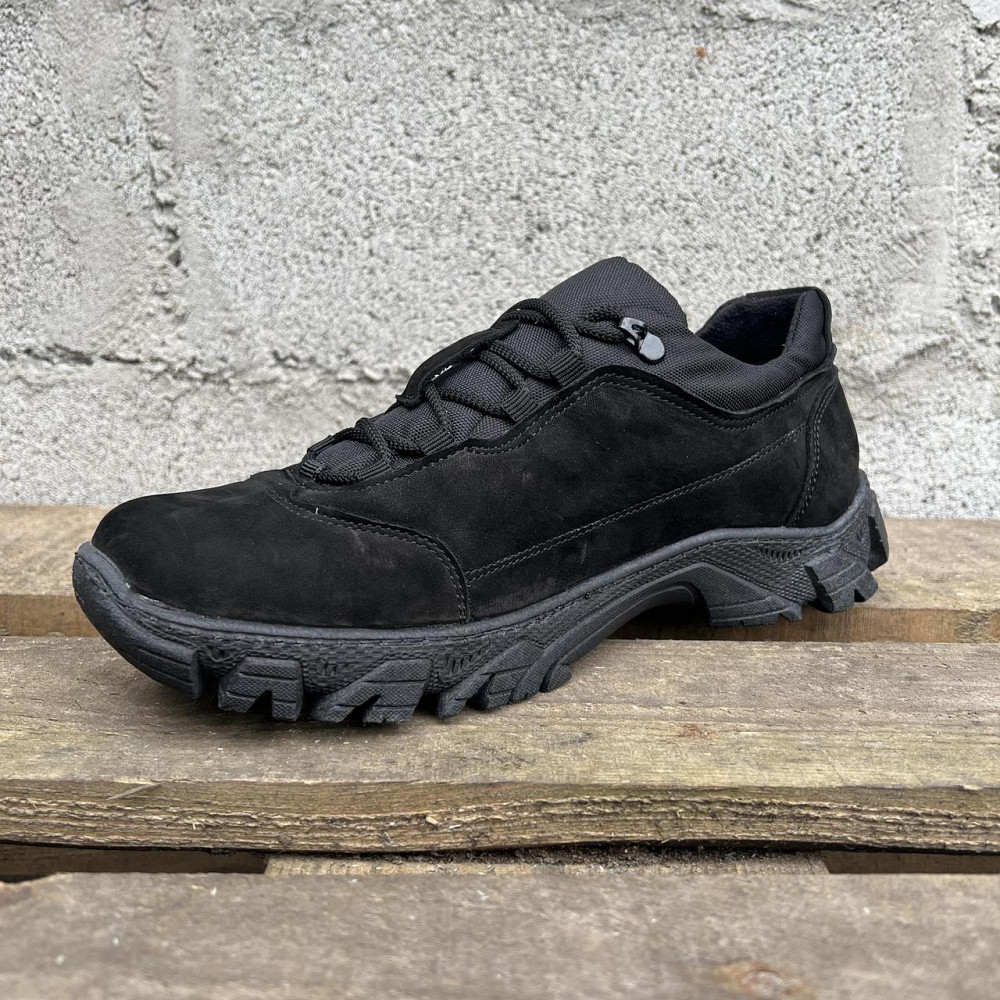 Чоловічі тактичні замшеві демісезонні кросівки, прошиті та проклеєні чорні військові кросівки Львів - фото 5