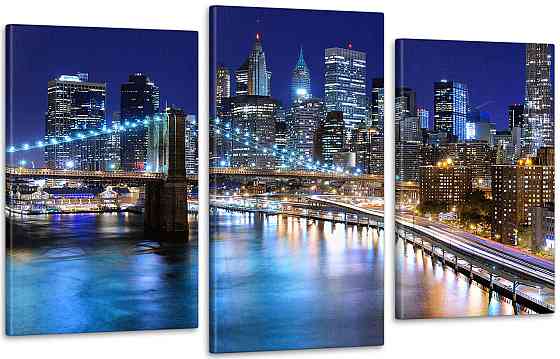 Модульная картина Ночной город Art-208_3 100x150 см Киев