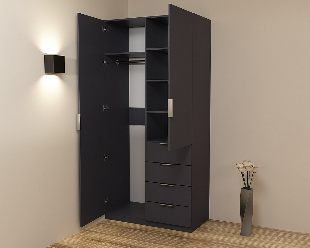 Шафа Крістал 1, Антрацит, 1000х520х2100 Львів - фото 3