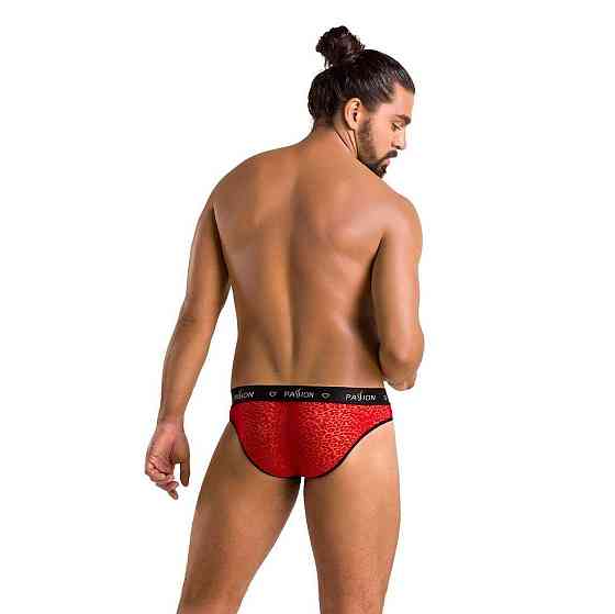 Мужские полупрозрачные трусы Passion 031 SLIP MIKE XXL/XXXL Red, под леопард Sex Aura Киев