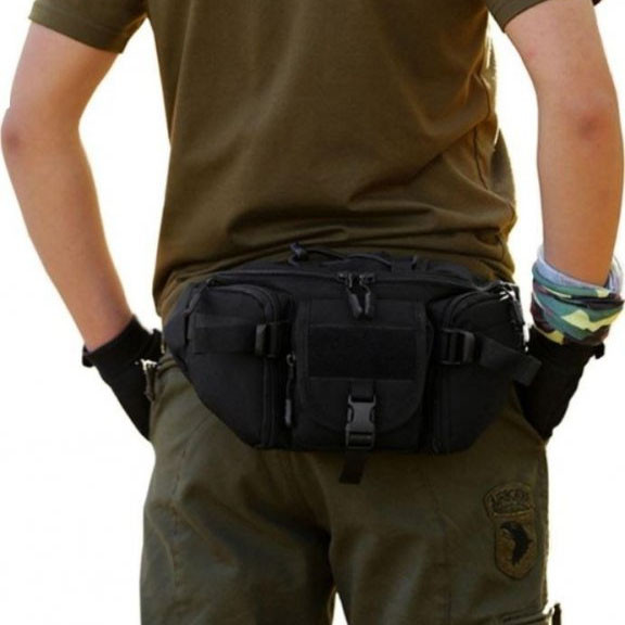 Чорна сумка чоловіча тактична нагрудна, Нагрудна чоловіча сумка тактична чорна ЗСУ EZ-28 Львів - фото 18