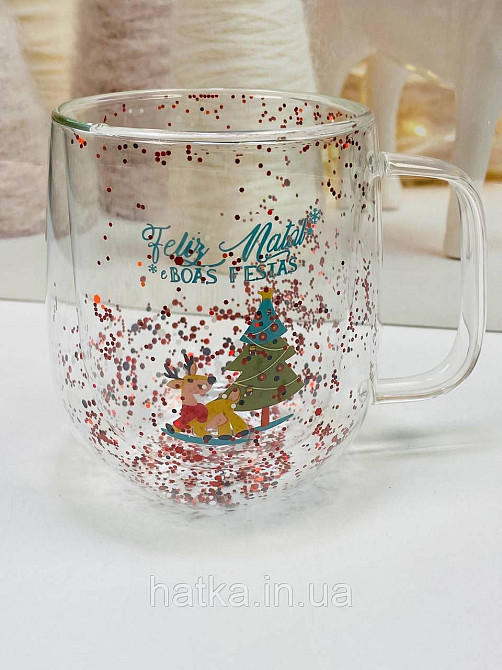 Кухоль чашка подвійне скло Olens "Аромат годування" 370 мл Ручне миття 102-1180 Київ - фото 5