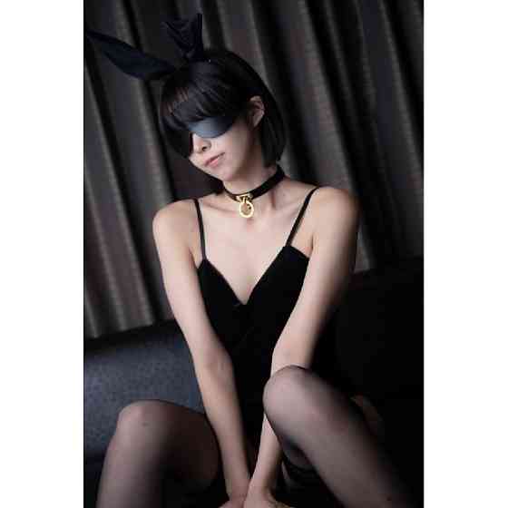 Маска на очі Blindfold UPKO з італійської шкіри, чорна Sex Aura Київ