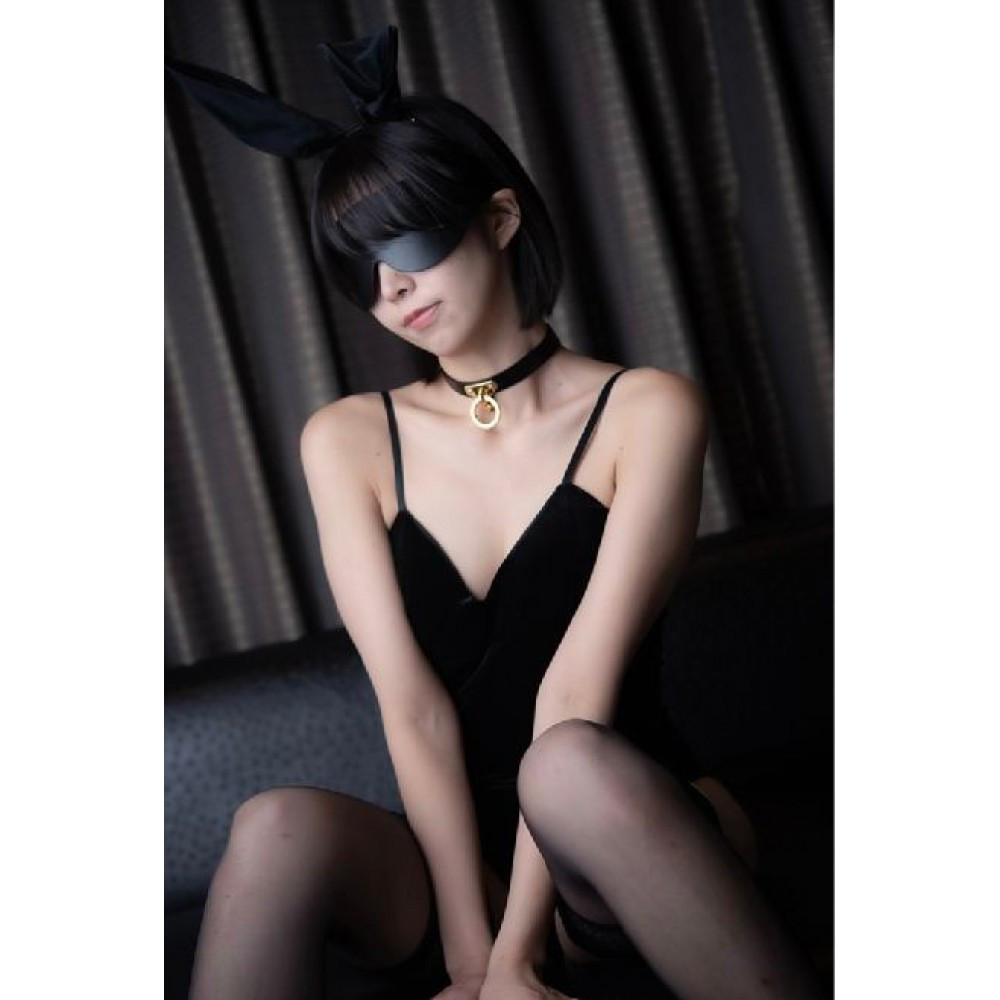 Маска на очі Blindfold UPKO з італійської шкіри, чорна Sex Aura Київ - фото 5
