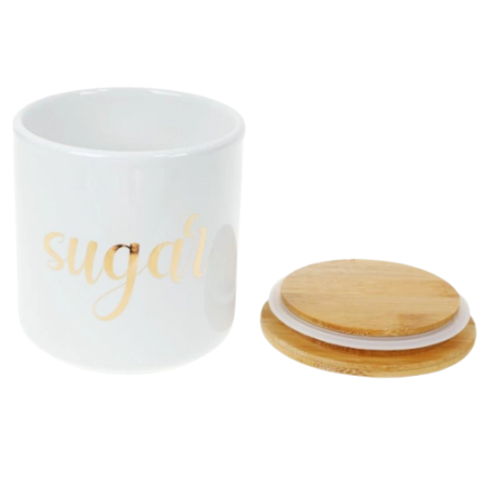Ємність Sugar 500мл бамбук.кришка кераміка білий з золотом БОНА ДИ 304-925 Житомир