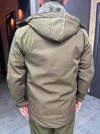 Куртка тактическая Softshell на флисе, цвет Олива, WOLFTRAP, размер L, зимняя флисовая куртка для военных Solmir Киев