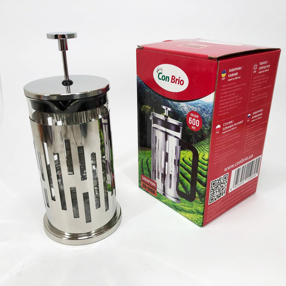 Зручний френч-прес для дому Brio CB-5060 600 мл Френч-прес для з легким доглядом VB-70 Івано-Франківськ - фото 2