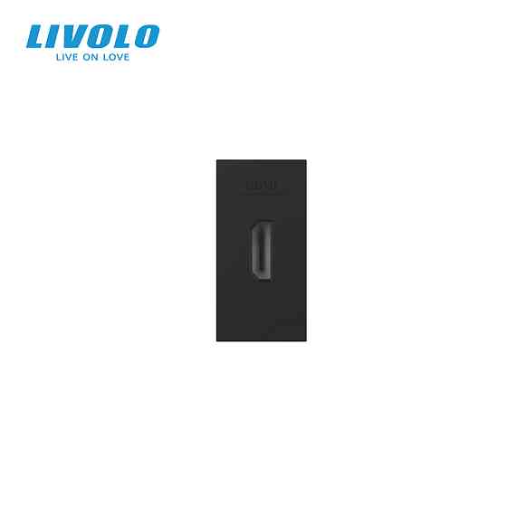 HDMI розетка LIVOLO 1.4, чорна, модуль 0.5 поста, для телевізора / ПК (VL-FCHD-1BP) Коломыя