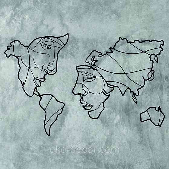 Декоративное настенное Панно «Карта», Декор на стену Киев