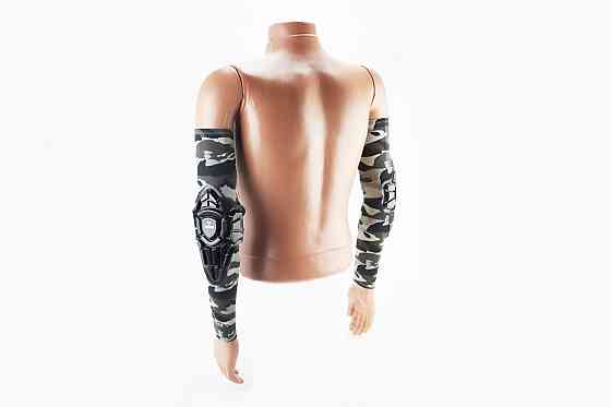 Налокітники захисні (пластик) із камуфляжним сонце захисним рукавом к-кт 2шт, Чорні Київ