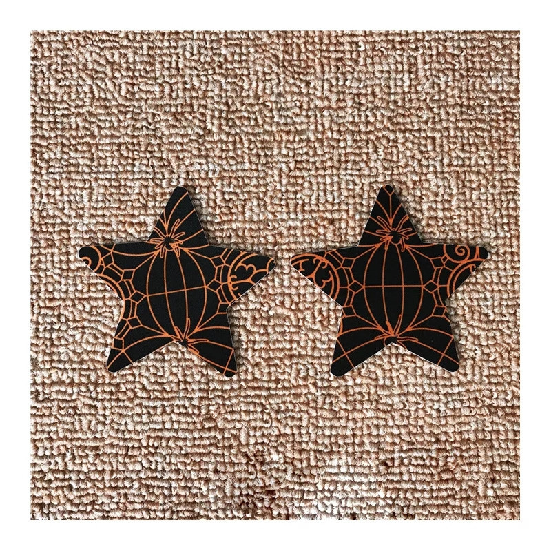 Стікіні на груди Зірки, колір чорний + оранжевий, розмір 8см Київ - фото 2