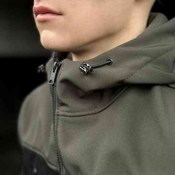 Софтшелл куртка мужская L черный с хаки Pobedov Setup Киев