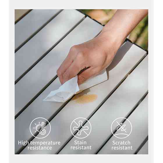 Стіл складаний туристичний Naturehike Simple Star T01 CNK2550JJ018 (89х60 см) вуглецева сталь Бежевий Вінниця